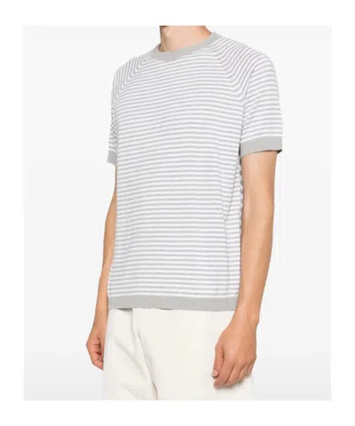 Herno Striped T-shirt In Gray