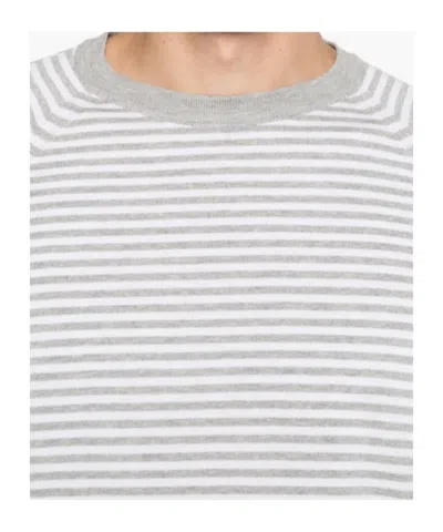 Herno Striped T-shirt In Gray