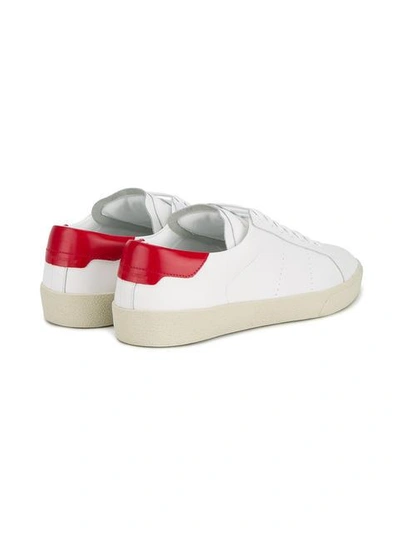 Shop Saint Laurent White & Red Sl/06 Court Classic Sneakers