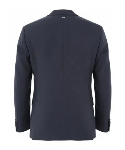 Herno Tailored Jacket Notch Lapel Front Pockets In Blue