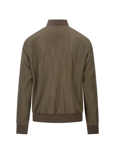 Kiton Zip-up Bomber Jacket In Green