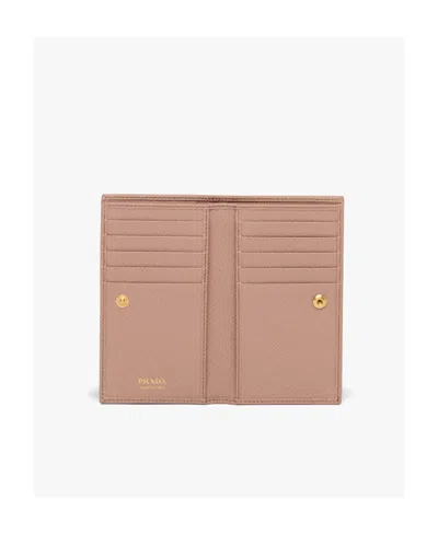Prada Small Saffiano Leather Wallet In Pink