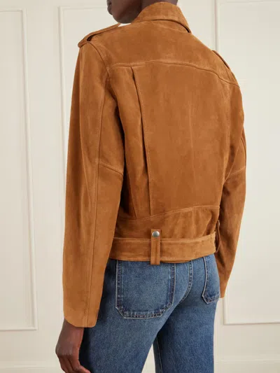 Nili Lotan Evel Zipper Motorcycle Jacket In Brown