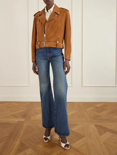 Nili Lotan Evel Zipper Motorcycle Jacket In Brown