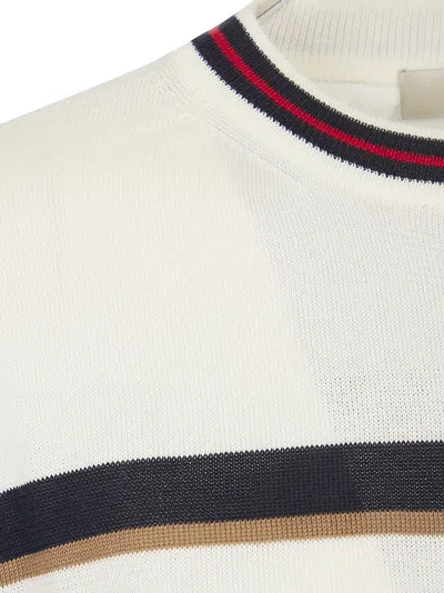 Herno Striped Knit T-shirt In White