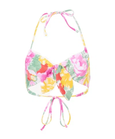 Chloé Garden-print Bikini Top In Multi