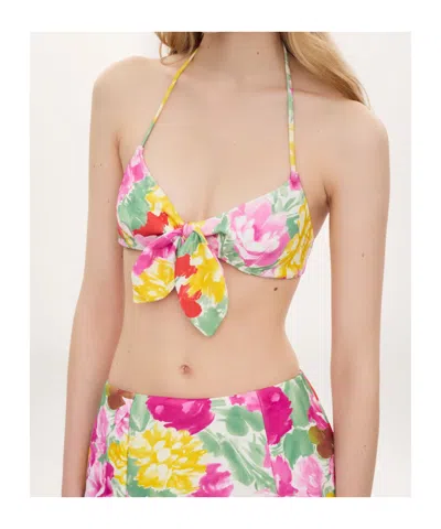 Chloé Garden-print Bikini Top In Multi