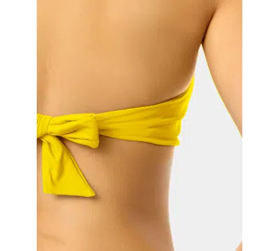 Anne Cole Solid Twist-front Bikini Top In Yellow