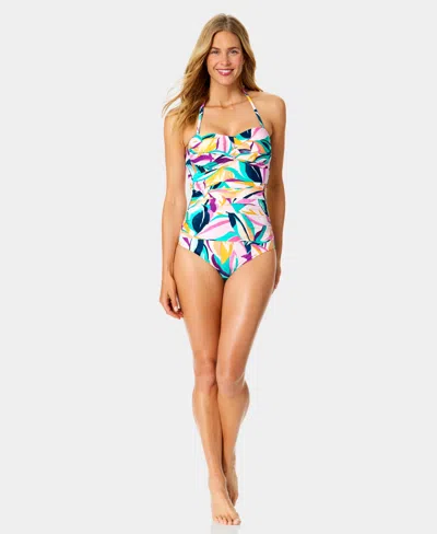 Anne Cole Twist Front Strapless One-piece In Multi
