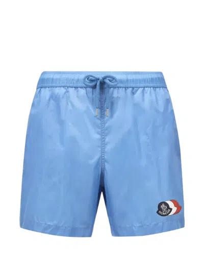 Moncler Drawstring Swimming Trunks In Blue