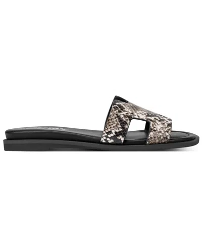 Dkny Columba Snake-effect Sandals In Black