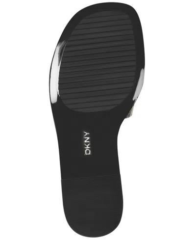 Dkny Columba Snake-effect Sandals In Black