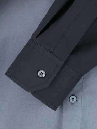 Mm6 Maison Margiela Straight Shirt Collar Long Sleeves Printed Detail In Gray