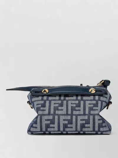 Fendi Soft Mini Shoulder Bag Top Handle Strap In Blue