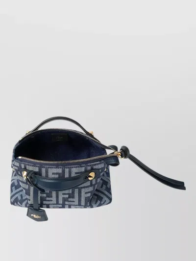 Fendi Soft Mini Shoulder Bag Top Handle Strap In Blue