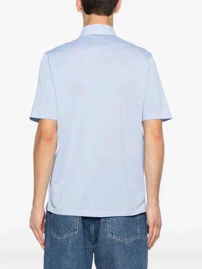Ferrante Royal Red Man Polo Shirt Light Blue Size 44 Cotton In Blue