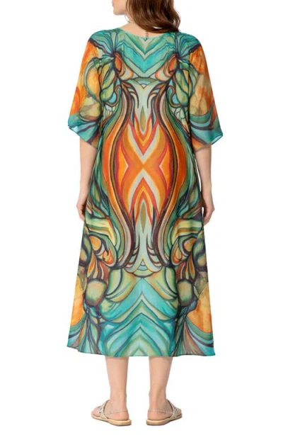 Ranee's Ranees V-neck Long Caftan In Multi