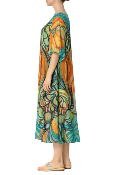 Ranee's Ranees V-neck Long Caftan In Multi