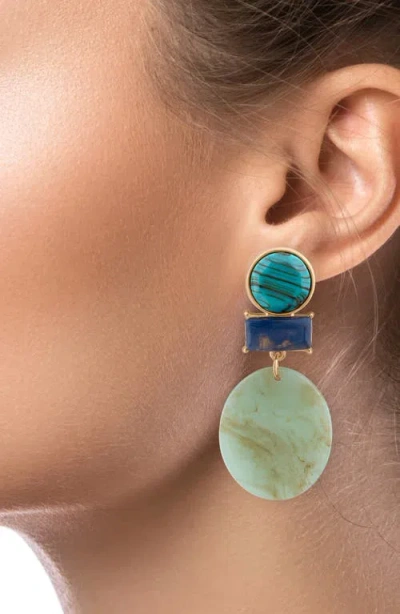 Jardin Geometric Boho Statement Drop Earrings In Multi