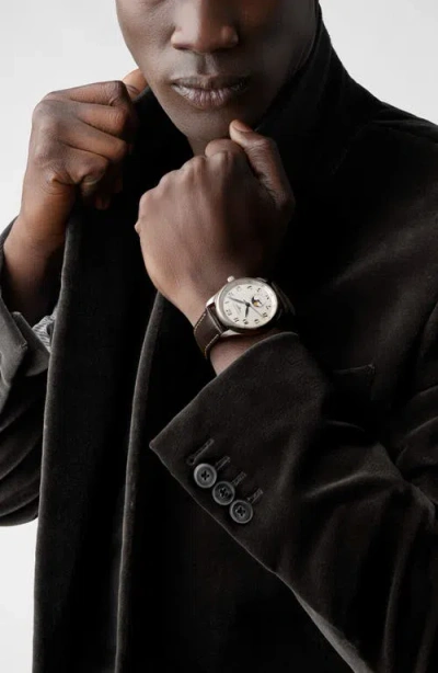 Longines Master Automatic Leather Strap In White