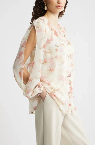 Nordstrom Split Sleeve Top In White