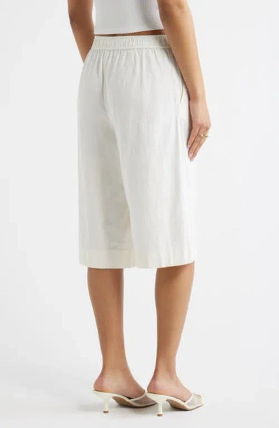 Open Edit Linen Blend Culottes In White