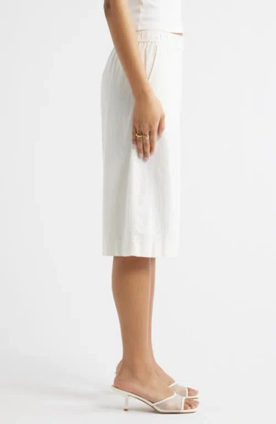 Open Edit Linen Blend Culottes In White