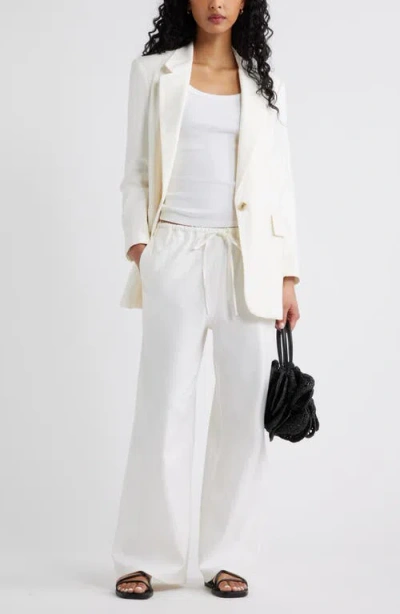 Open Edit Everyday Linen Blend Blazer In White