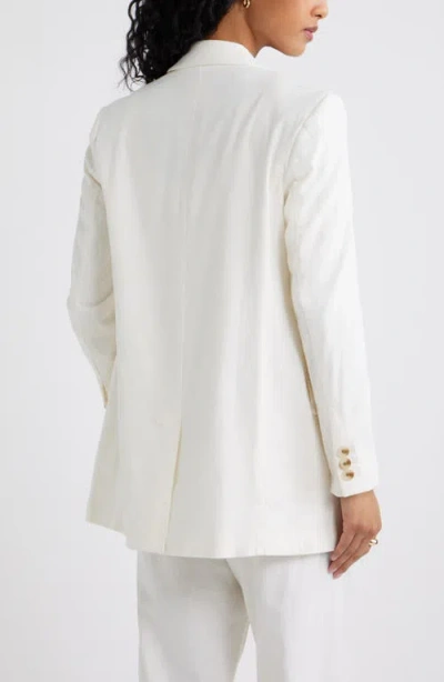 Open Edit Everyday Linen Blend Blazer In White