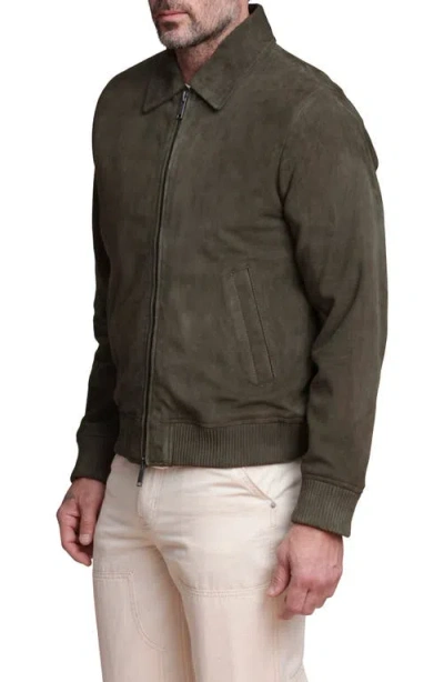 Bagatelle Suede Bomber Jacket In Multi