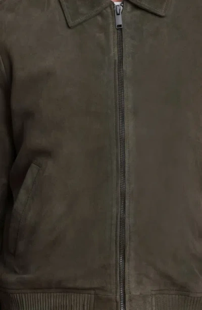 Bagatelle Suede Bomber Jacket In Multi