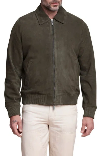 Bagatelle Suede Bomber Jacket In Multi