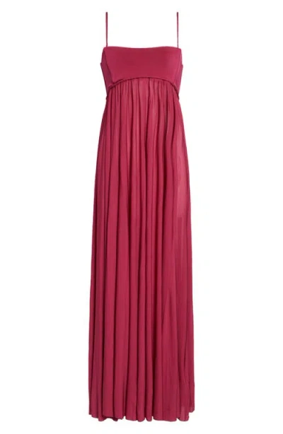 Zimmermann Strapless Gathered Jersey Gown In Pink