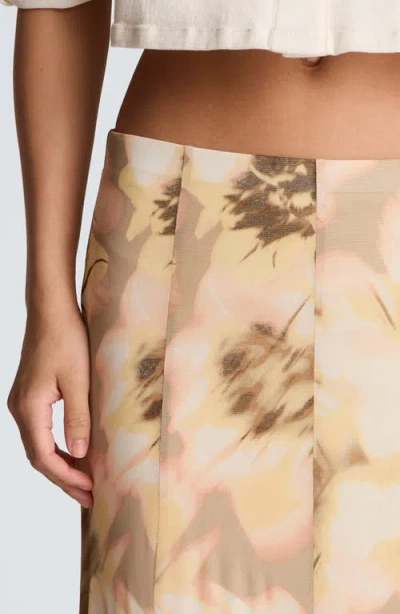 Kenneth Cole Mesh Pull On Godet Fit And Flare Maxi Skirt In Brown