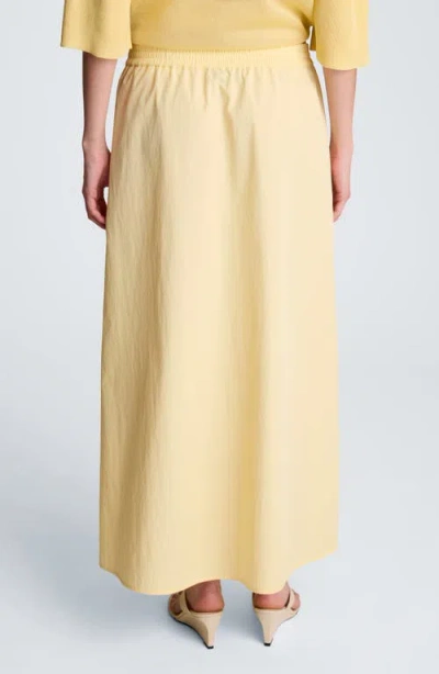 Kenneth Cole Pull On Maxi Skirt With Side Slits In Yellow