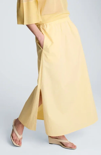 Kenneth Cole Pull On Maxi Skirt With Side Slits In Yellow