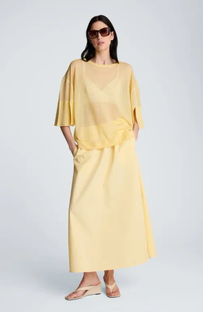 Kenneth Cole Pull On Maxi Skirt With Side Slits In Yellow
