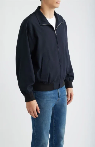 Frame Wool Zip Jacket In Blue