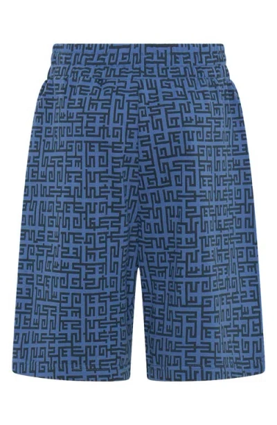 Tiny Tribe Kids' Geo Pull-on Shorts In Blue