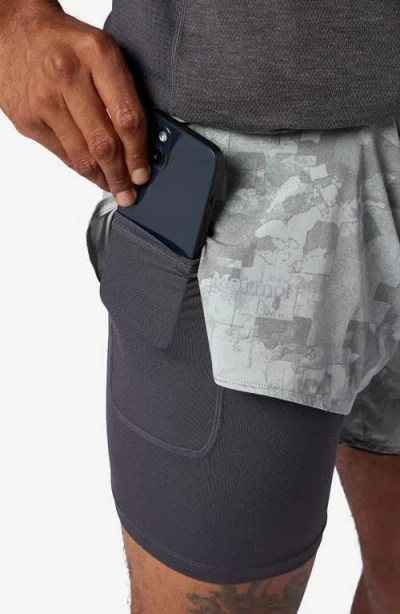 Marmot Unpaved Lined Active Drawstring Shorts In Blue