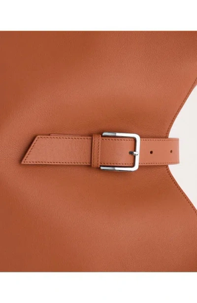 Mango Maxi Leather Shopper Bag In Orange