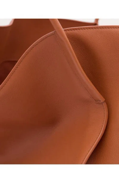 Mango Maxi Leather Shopper Bag In Orange
