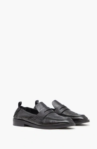 3.1 Phillip Lim Alexa Cracked-leather Penny Loafers In Black