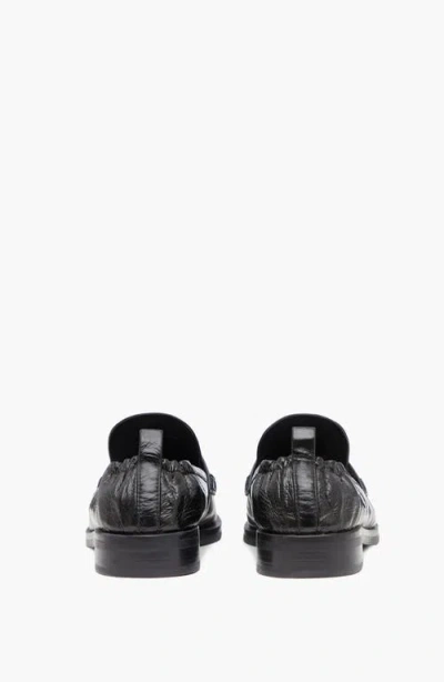 3.1 Phillip Lim Alexa Cracked-leather Penny Loafers In Black