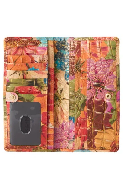 Brahmin Ady Croc Embossed Leather Wallet In Multi
