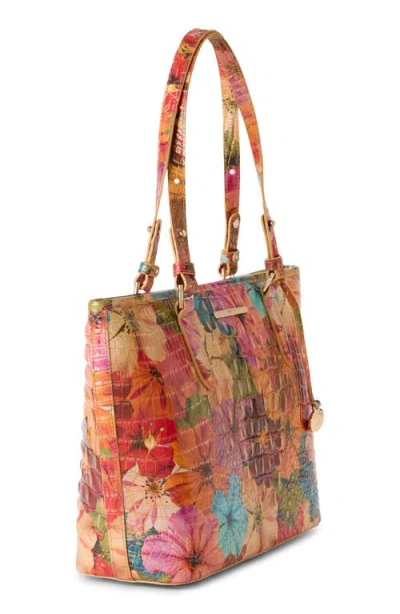Brahmin Medium Asher Croc Embossed Leather Tote In Multi