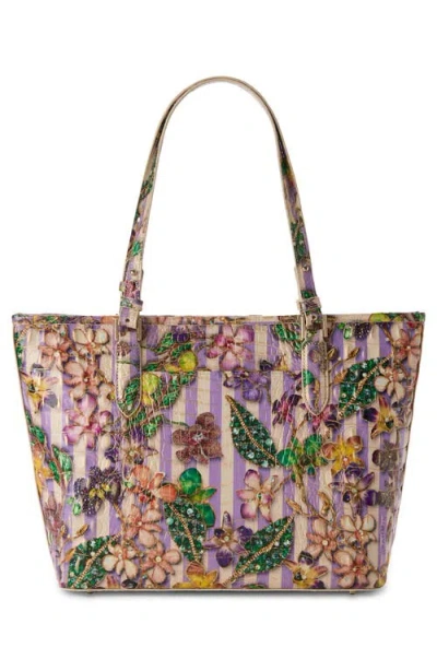 Brahmin Medium Asher Croc Embossed Leather Tote In Multi