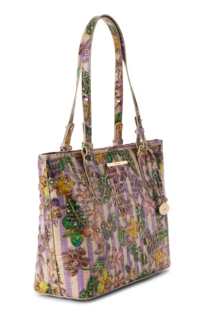 Brahmin Medium Asher Croc Embossed Leather Tote In Multi