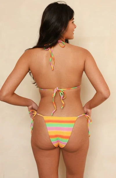 Dippin Daisys Palm Tie Back Triangle Bikini Top In Multi