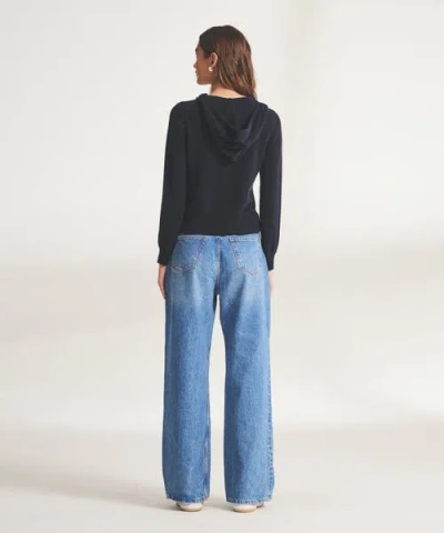 Naadam Signature Cashmere Cropped Zip Up Hoodie In Black